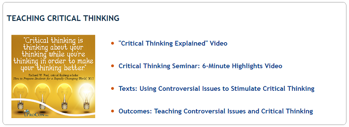 Addressing the Critical Need for Critical Thinking Skills