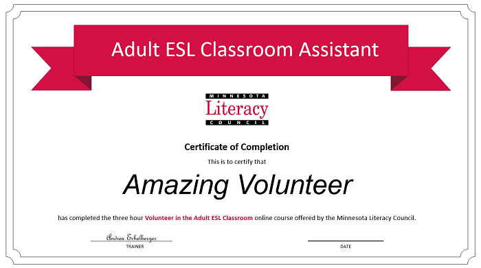 Free Online Training for ESL Classroom Volunteers